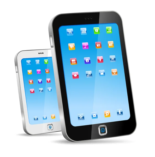 Touchscreen smartphone concept. vector. bewerkbare - gewoon plaats yo — Stockvector