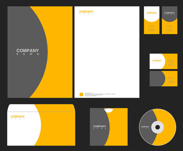 Vector orange-grey identity