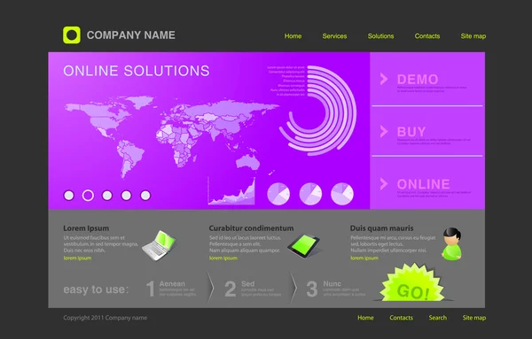 Plantilla web: diseño universal para su negocio . — Archivo Imágenes Vectoriales