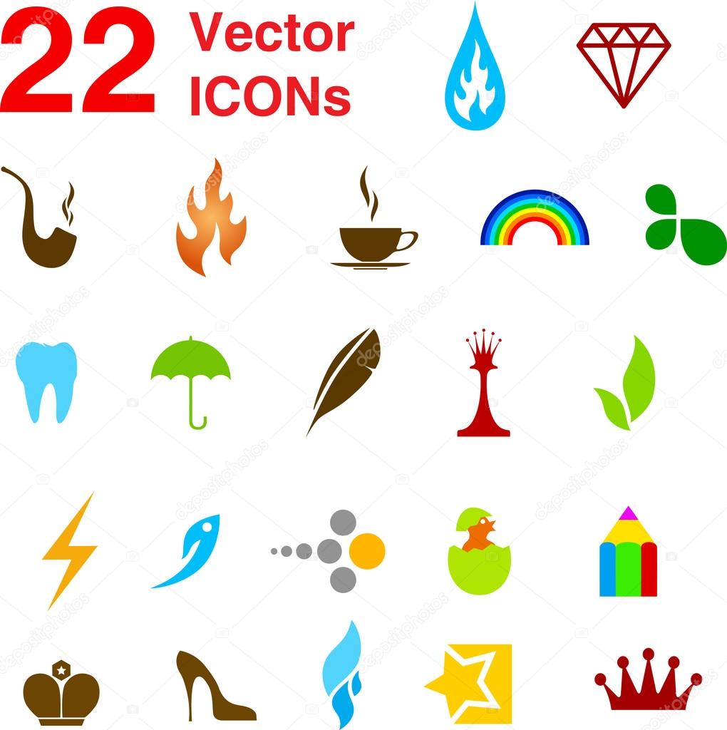 22 vector icons set.