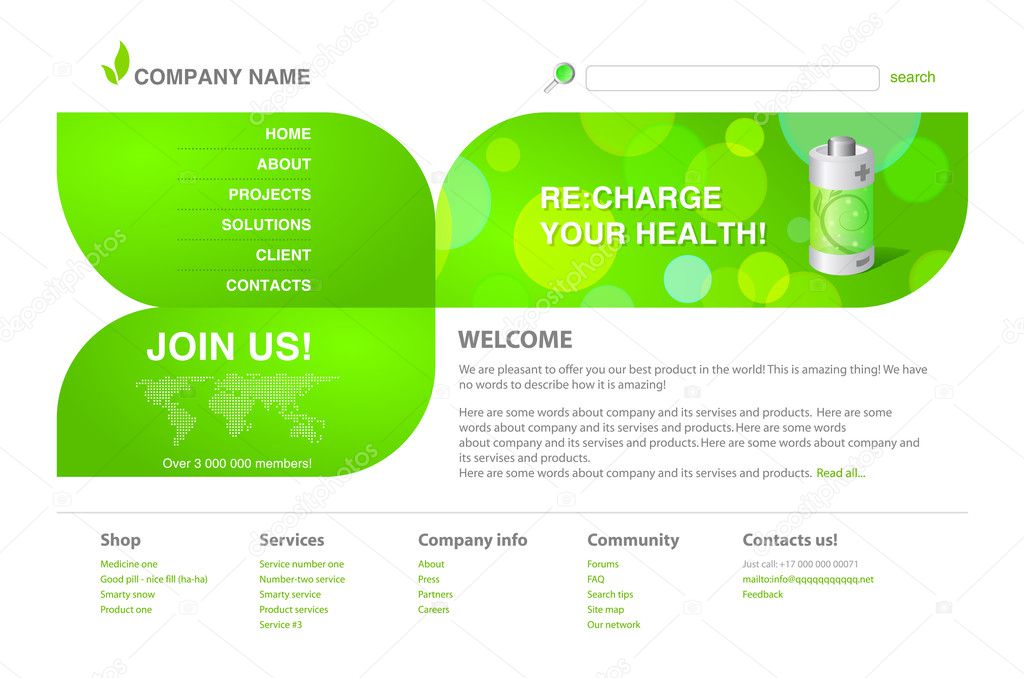 Ecology, green tech. modern website template.
