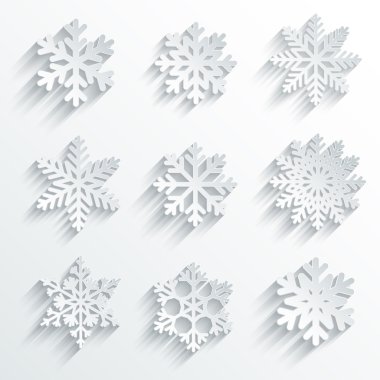 kar taneleri şekli vektör Icon set.