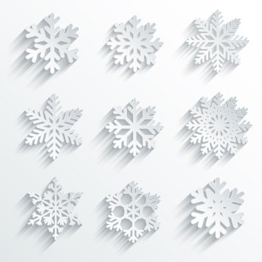 Snowflakes shape vector icon set. clipart