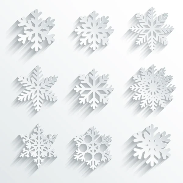 Schneeflocken Form Vektor Icon Set. — Stockvektor