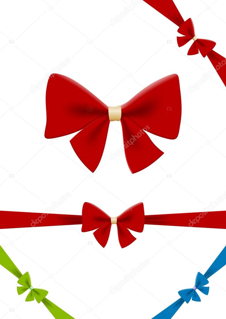 Bow red vector design element. Use for gift, Christmas, Sale