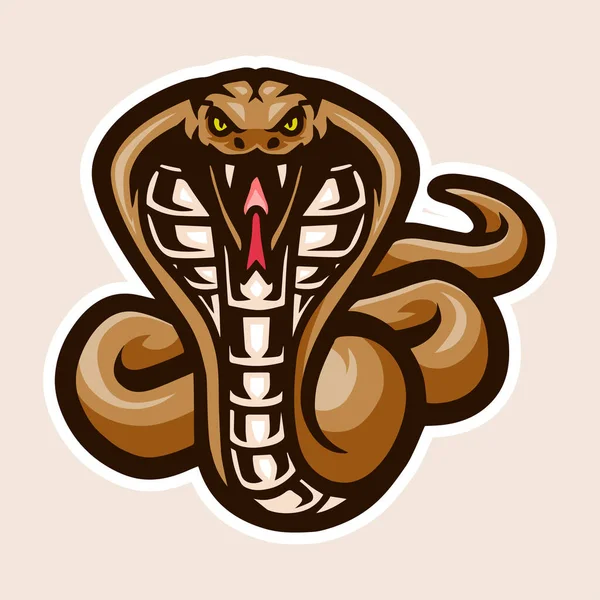 Vektor Illustration Der Cobra Schlange Auf Weißem Hintergrund — Stockvektor