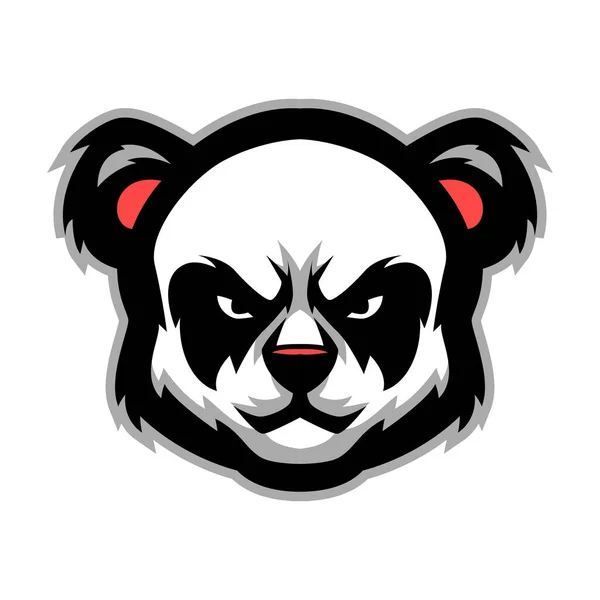 Vector Illustration Cartoon Angry Panda Head Mascot — Stock Vector