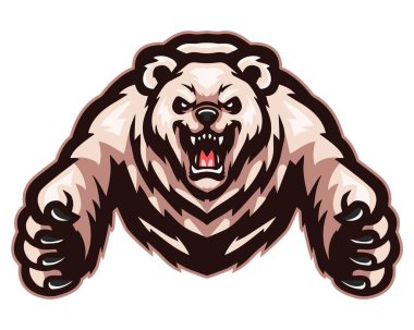 Kızgın kutup ayısı maskotunun vektör çizimi