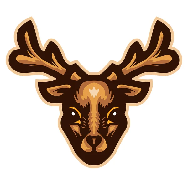 Vector Illustration Cartoon Deer Head Mascot Design — Stock Vector