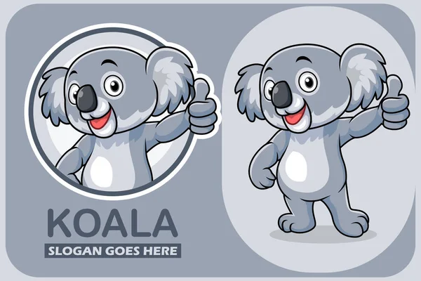 Vektor Illustration Söt Koala Tecknad Mall Design — Stock vektor