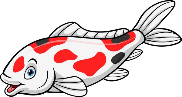 Vector Illustratie Van Cartoon Koi Vis Witte Achtergrond — Stockvector