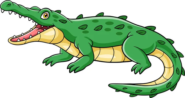 Illustration Vectorielle Crocodile Bande Dessinée Bouche Ouverte — Image vectorielle