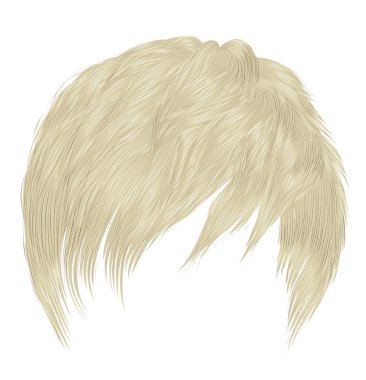 Modayı takip eden kadın kısa saçlar, sarı renkler. Uçsuz bucaksız Moda güzellik stili. gerçekçi 3d .