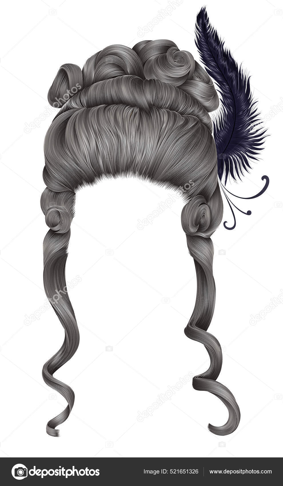 Mujer Peluca Pelos Rizos Estilo Medieval Rococó Baroque High Peinado ...