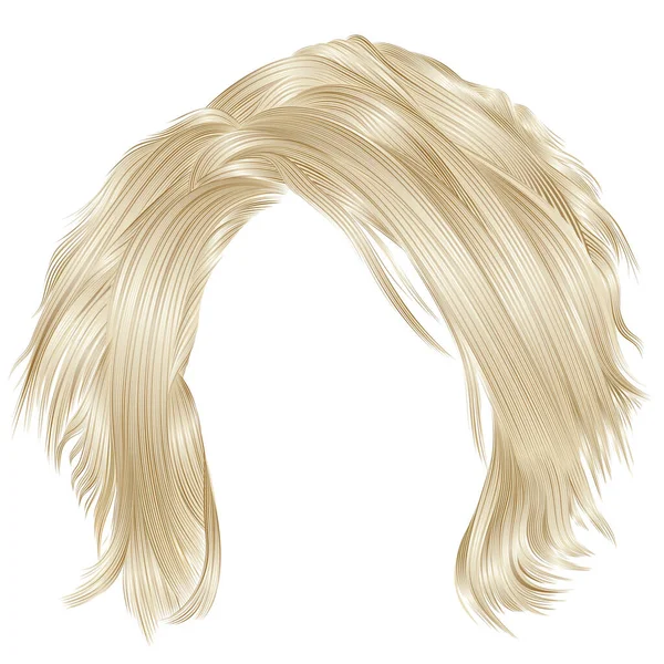Модная Женщина Растрепанные Волосы Блондинки Цвета Мода Красоты Реалистичный — стоковый вектор