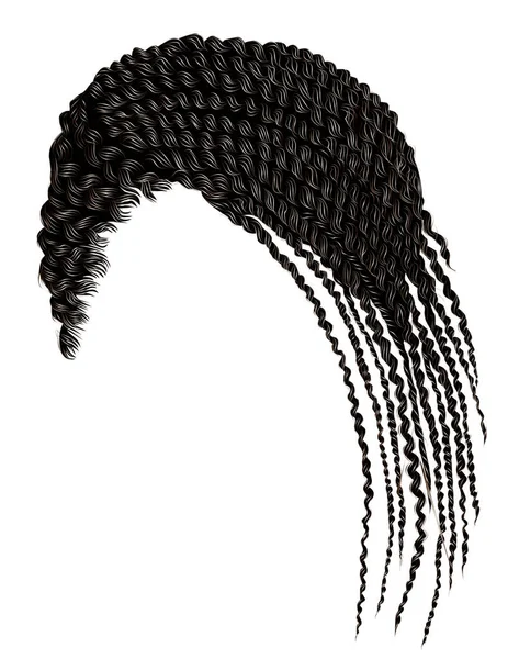 Trendy African Hair Cornrows Realistic — Stock Vector