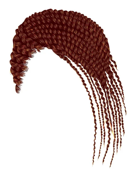 Trendige Afrikanische Haarsträhnen Realistische Fashion Schönheit Stil — Stockvektor