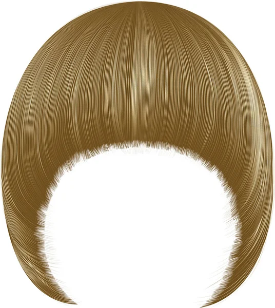 Trendy Woman Hairs Pageboy Fringe Light Blond Colors Medium Length — Stock Vector