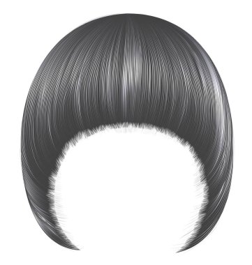 Moda kadın saçı, püsküllü Pageboy. gri renkler 