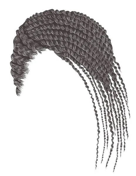 Trendige Afrikanische Haarsträhnen Grau Silber Realistisch Fashion Schönheit Stil — Stockvektor