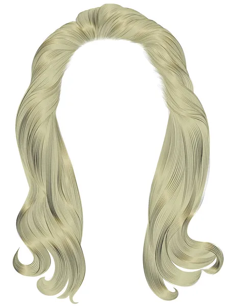 时髦的女人 长长的金发 漂亮的时尚 现实的图形3D — 图库矢量图片