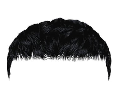 Moda erkek saçı ekin mahsulü. Esmer siyah. Güzellik. gerçekçi 3d .