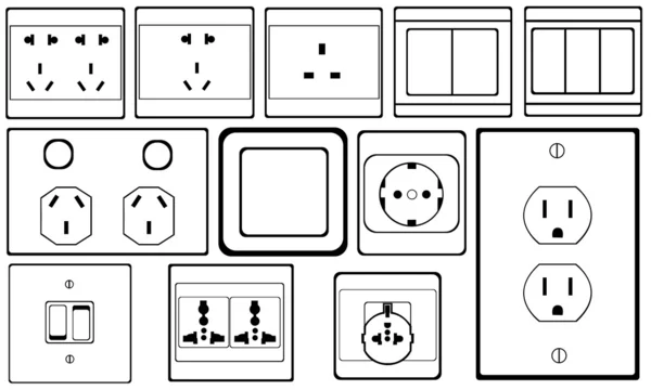 Interrupteurs et prises de courant — Image vectorielle