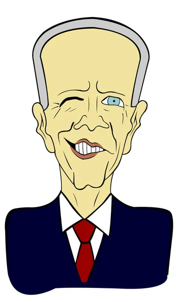 Joe Biden Caricature Isolated White — 스톡 벡터