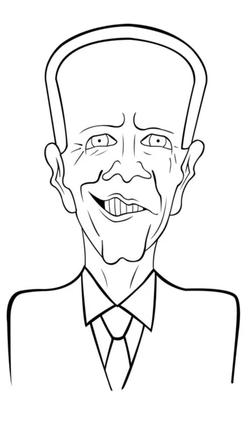 Black White Caricature Joe Biden — 스톡 벡터