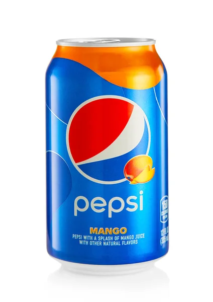 Лондон Великобритания Октября 2021 Алюминиевая Банка Pepsi Cola Манго Ароматизированный — стоковое фото