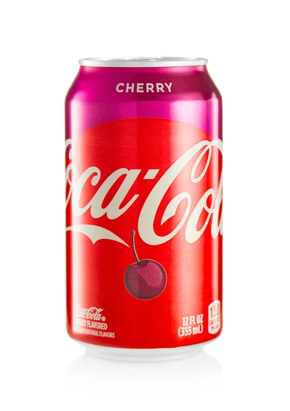 October 2021 Aluminium Can Coca Cola Cherry Flavour Soda Drink — 스톡 사진