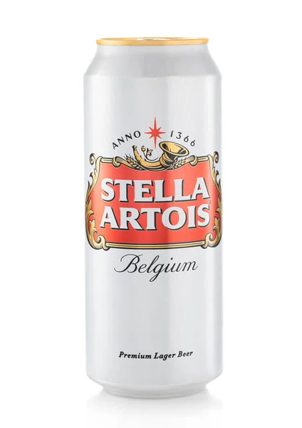 London Велика Британія Лютого 2022 Stella Artois Lager Beel Aluminium — стокове фото