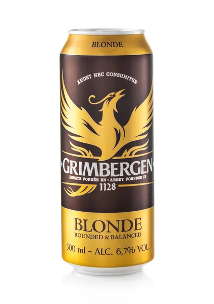 February 2022 Grimbergen Blonde Beer White Product Belgium — 스톡 사진