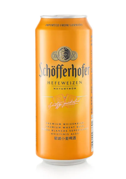 London February28 2022 Schofferhofer Wheat Beer Aluminium Can White — 스톡 사진