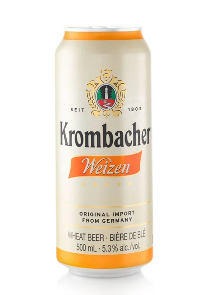 London February 2022 Krombacher Wheat Beer White Background — 스톡 사진