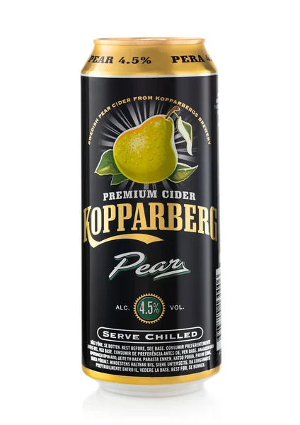 London February 2022 Kopparberg Pear Premium Cider White Product Sweden — стокове фото