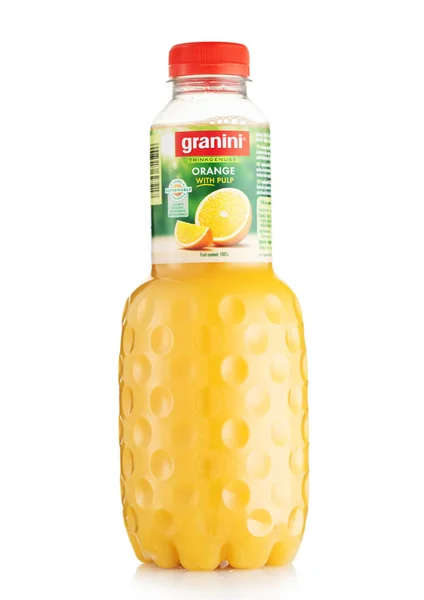 London April 2022 Bottle Granini Original Orange Juice Fruit Bites — Stock Photo, Image