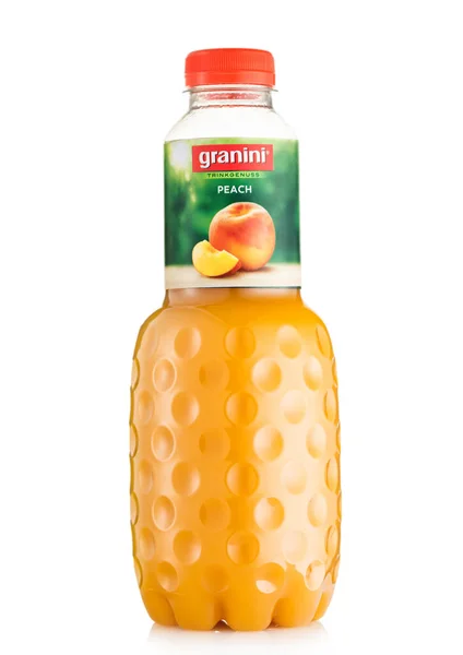 London May 2022 Granini Fresh Peach Juice Plastic Bottle White — Stock Photo, Image