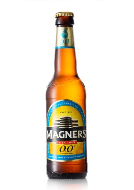 LONDON, UK - JUNE 22, 2022: Magners zero alcohol irish premium cider on white.