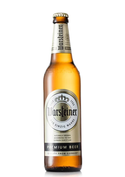 London June 2022 Bottle Warsteiner German Premium Lager Beer White — Fotografia de Stock