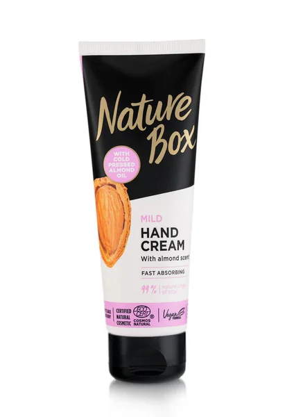 London July 2022 Nature Box Hand Cream Fast Absorbing Almond — Foto de Stock