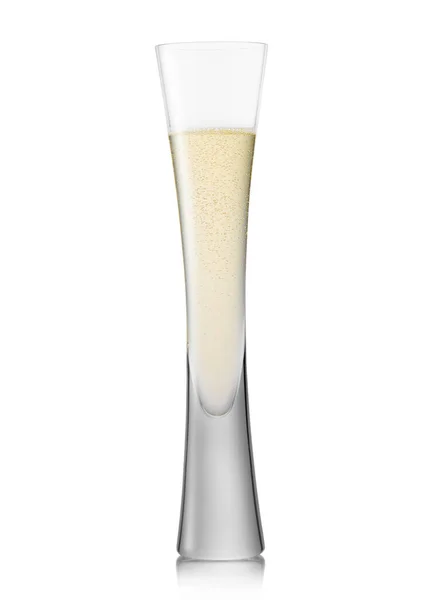 Lyxigt Kristallgult Champagne Flöjtglas Vitt — Stockfoto