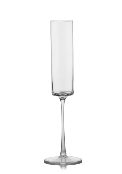 Прозоре Шампанське Флейта Кришталеве Скло Білому — стокове фото