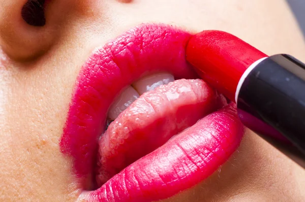 Bibir merah muda — Stok Foto