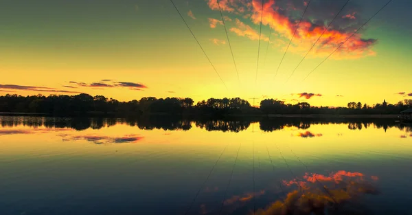 Amazing sunset at the lake — Stock Photo, Image