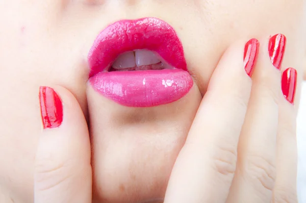 Pink lips — Stock Photo, Image