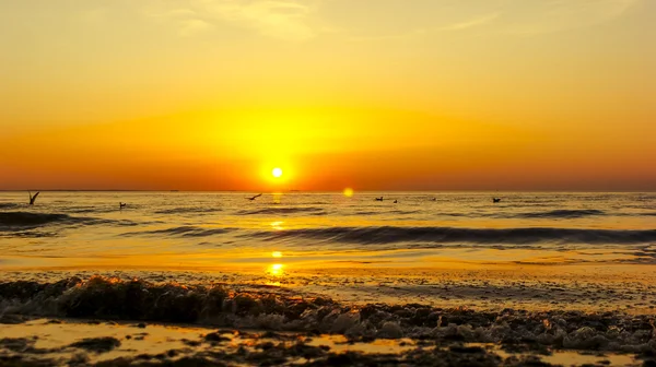 Pôr do sol sobre o mar Báltico — Fotografia de Stock