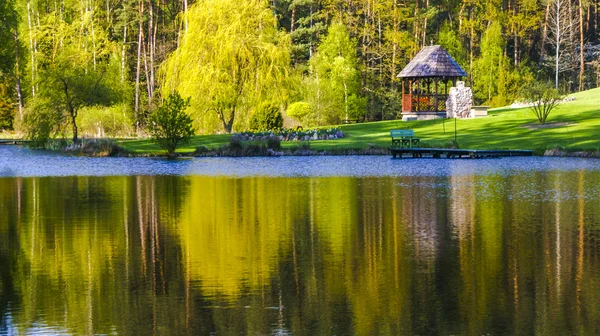 Casa no meio da floresta — Fotografia de Stock