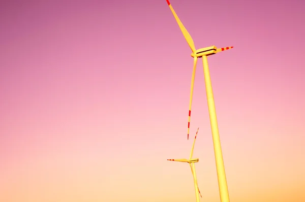 Windturbines in de schemering — Stockfoto