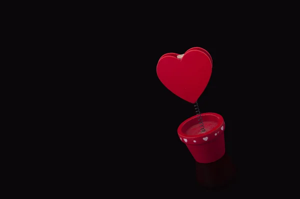 Portafoglio rosso con cuore e carta — Foto Stock